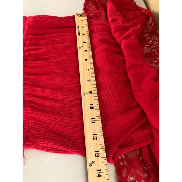 MAUDE DRESS RED ELASTIC WAIST Off Shoulder Size S - Picture 7 of 13